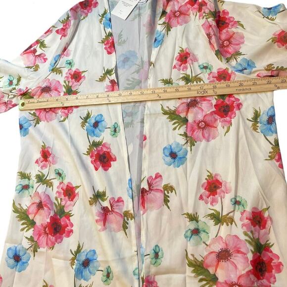 Pink Milly NWT Floral 3/4 Sleeve Kimono Size S - Picture 5 of 7